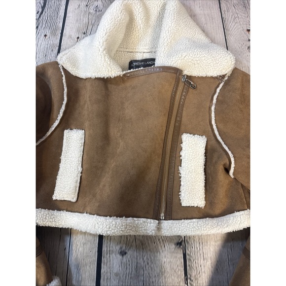 Adrienne Landau Faux Shearling Jacket Size Large In Camel - Picture 4 of 9